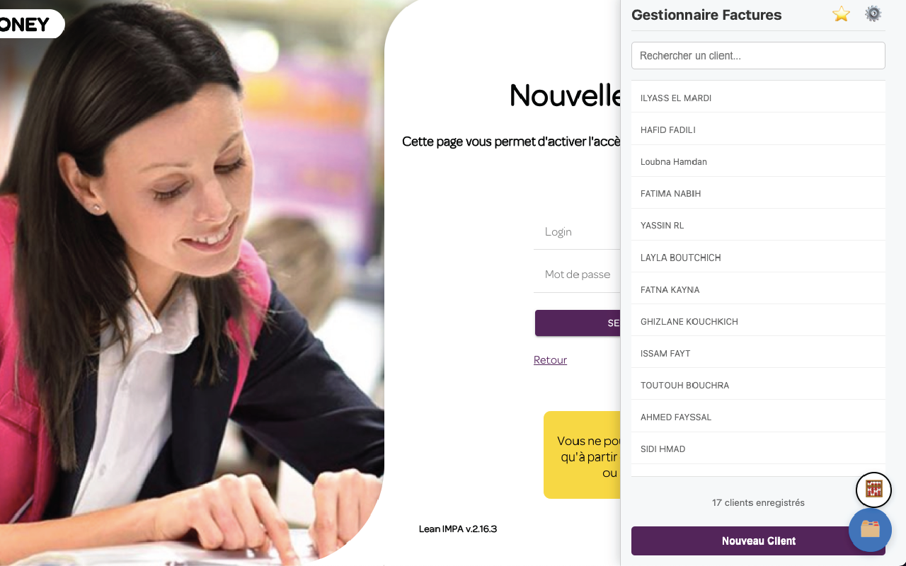 Capture d'écran – Classeur Wakil Inwimoney Helper